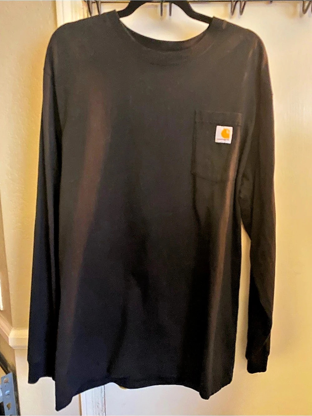 Carhartt Black Heavyweight Long Sleeve Pocket T-Shirt Loose Fit L Tall